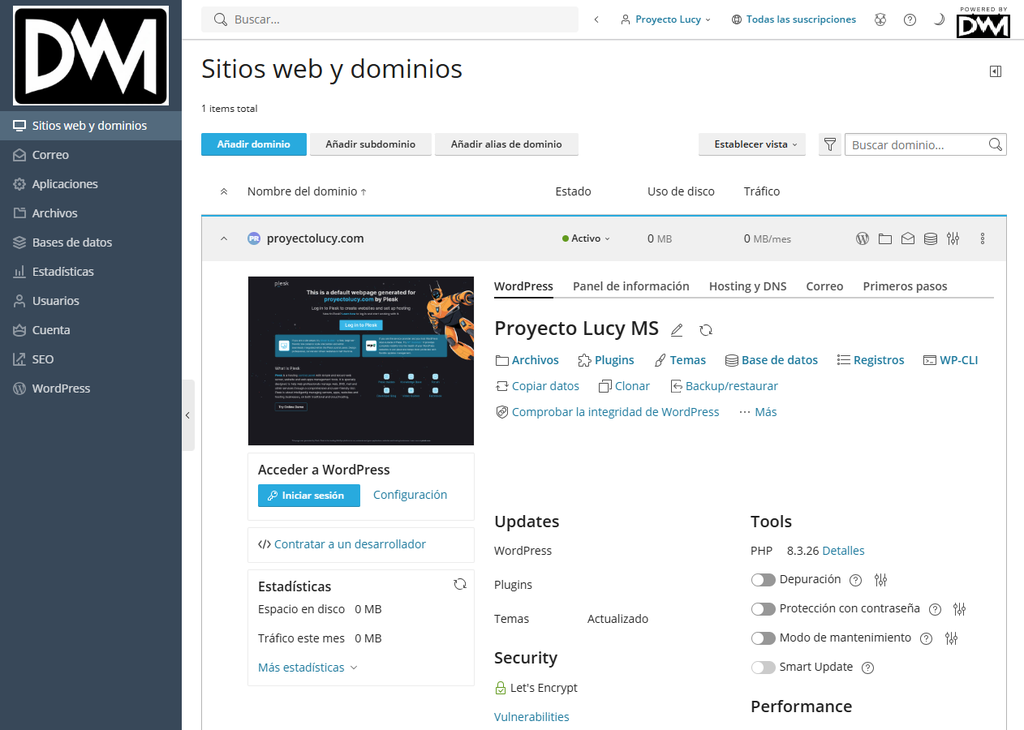 Servidor WordPress profesionales